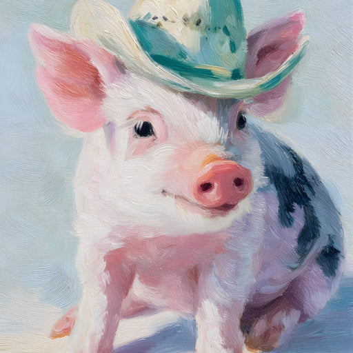 Cowboy Piglet Prairie Joy Canvas Print