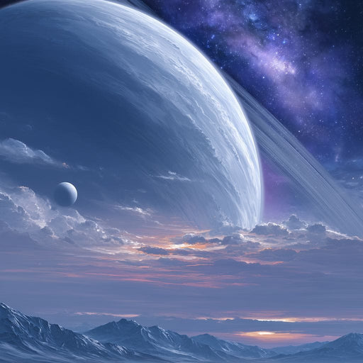 Rings of Saturn Night Sky Canvas Print