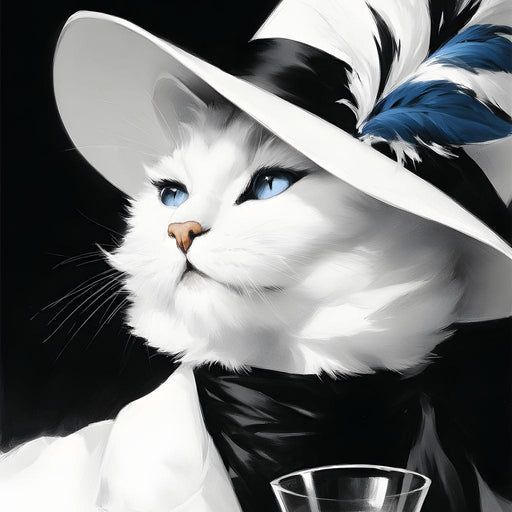 Sophisticated Feline Reverie Canvas Print