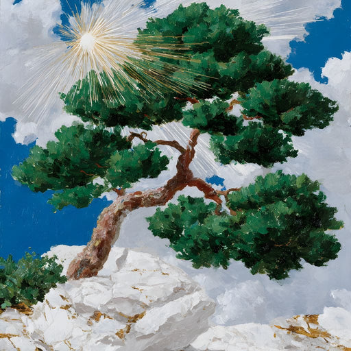 Sunlit Pine on White Cliff Canvas Print