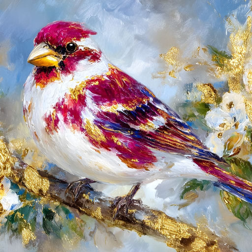 Golden Petal Songbird Canvas Print