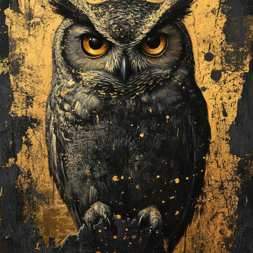 Golden Nocturnal Owl Canvas Print