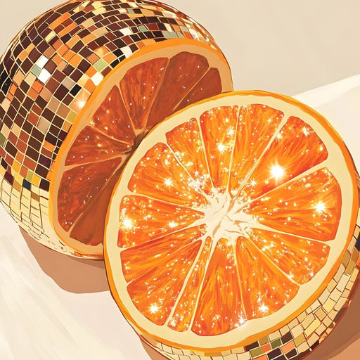 Sparkling Citrus Disco Slice Canvas Print