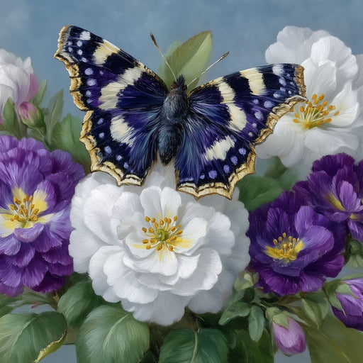 Purple Butterfly Garden Blooms Canvas Print