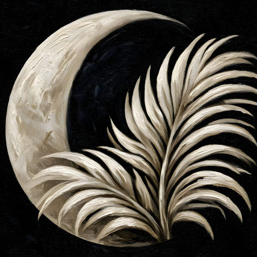 Crescent Shadow Over The Fallen Frond Canvas Print