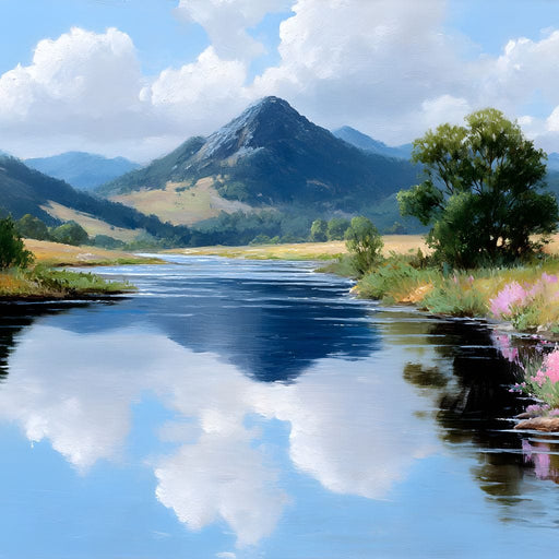 Mountain Reflection Tranquility Canvas Print