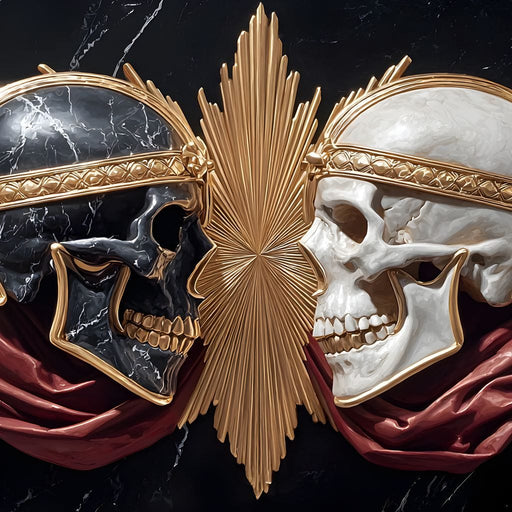 Royal Duality Marble Skull Gold Canvas Print