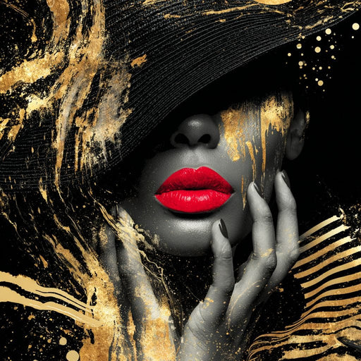 Modern Noir Gold Elegance Portrait Canvas Print