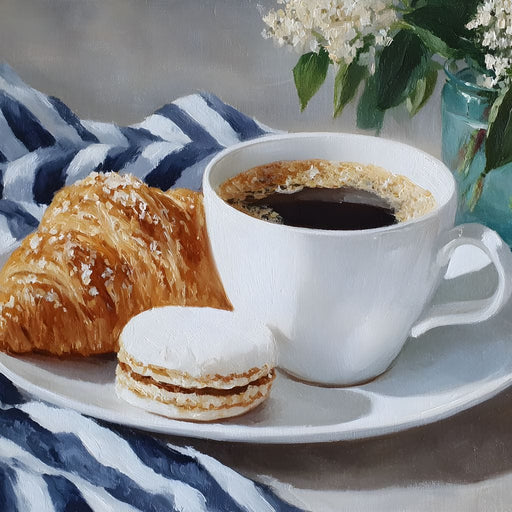 Morning Coffee Pastry & Macaron Canvas Print