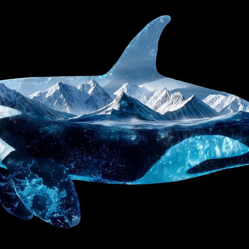 Orca Mountain Ocean Fusion Canvas Print