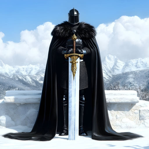 Icebound Peaks Excalibur Warrior Canvas Print