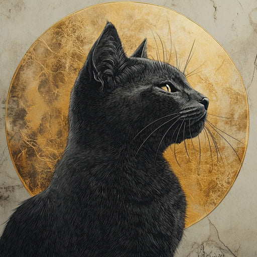 Golden Feline Aura Portrait Canvas Print