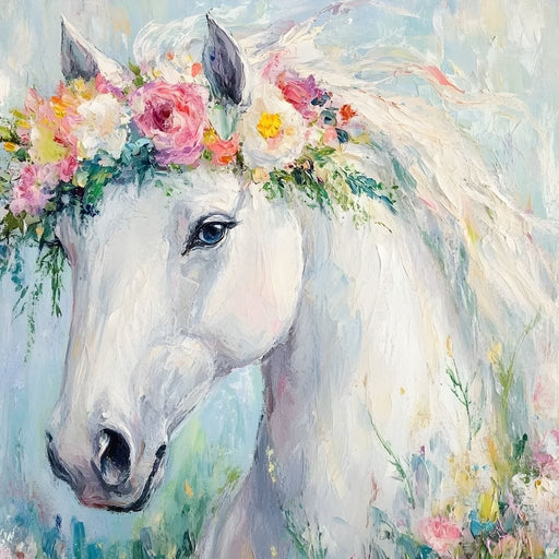 Majestic Equine Blossoms Canvas Print