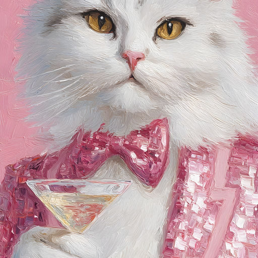Cat Royale Sophisticated Sip Canvas Print