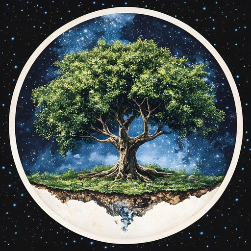 Celestial Roots Tree Canvas Print