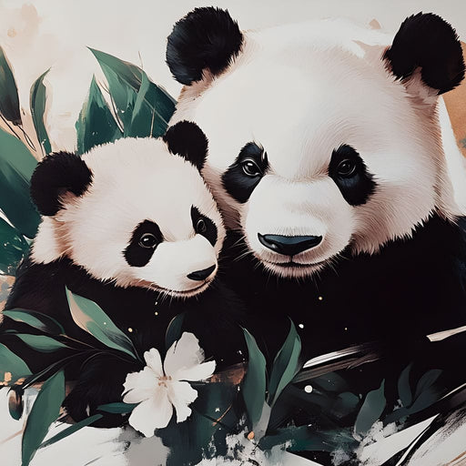 Panda Blissful Embrace Canvas Print