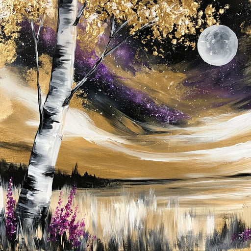 Golden Solstice Over The Purple Wilds Canvas Print