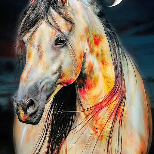 Nightfire Stallion - TooplesArt Canvas Print