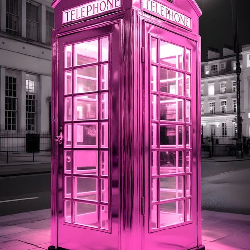 Pink Telephone Booth Canvas Print