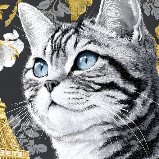 Feline Elegance Parisian Dreams Canvas Print
