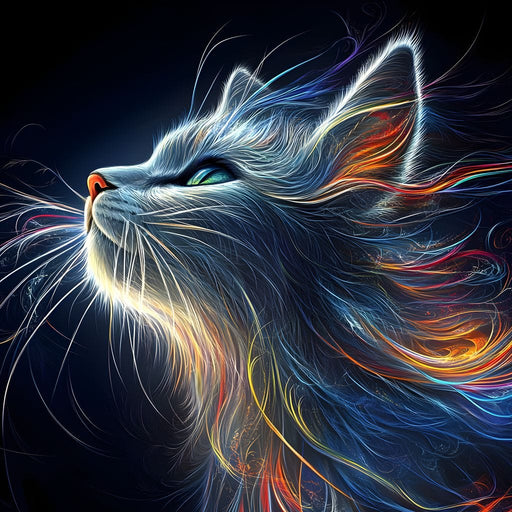 Celestial Feline Illuminations Canvas Print