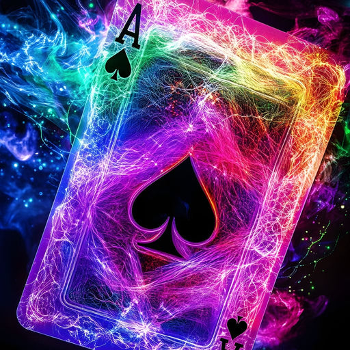 Ace of Spades Neon Burst Canvas Print