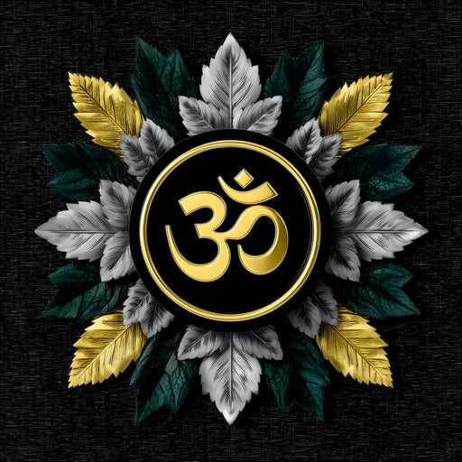 Golden Leaf Mandala Aura Canvas Print