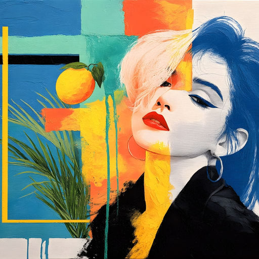 Vivid Citrus Pop Portrait Muse Canvas Print