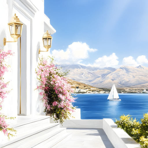 Coastal Sunlit Retreat Canvas Print