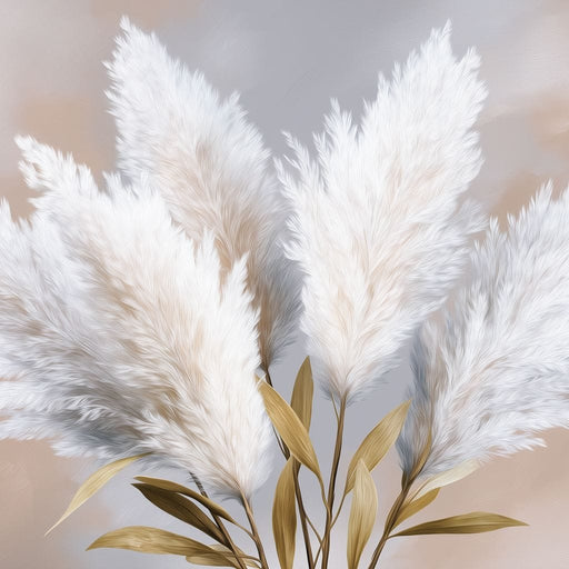 Soft Pampas Feathers Bouquet Canvas Print