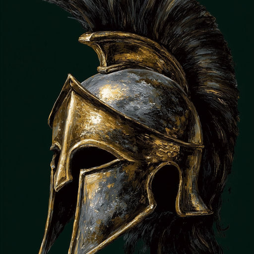 Gold Spartan Helm Battle Relic Canvas Print