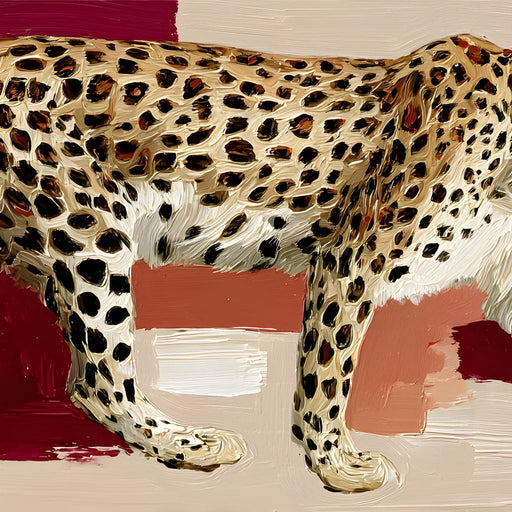 Leopard Stride Sunset Blocks Canvas Print