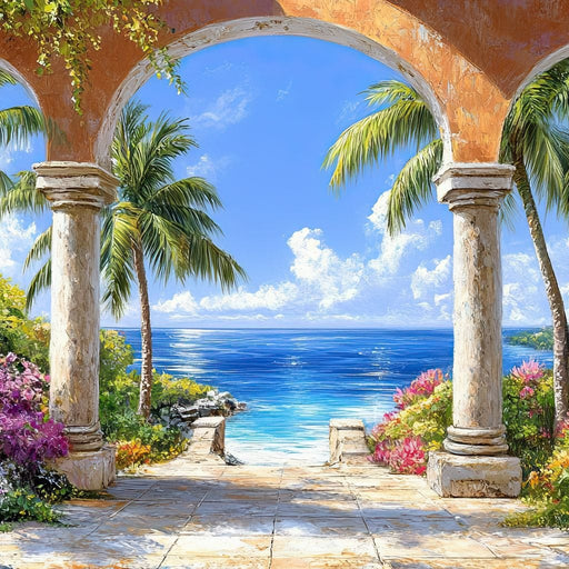 Mediterranean Paradise Vista Canvas Print
