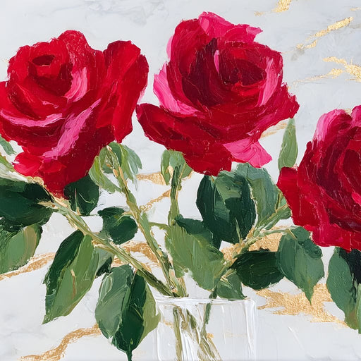 Rose Quartet Gold Marble Glow Canvas Print