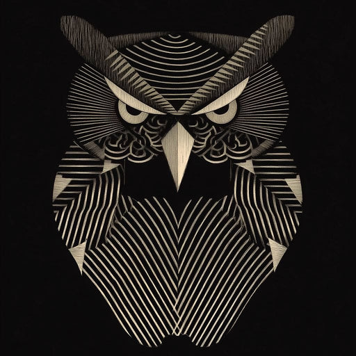 Golden Geometric Owl Guardian Canvas Print