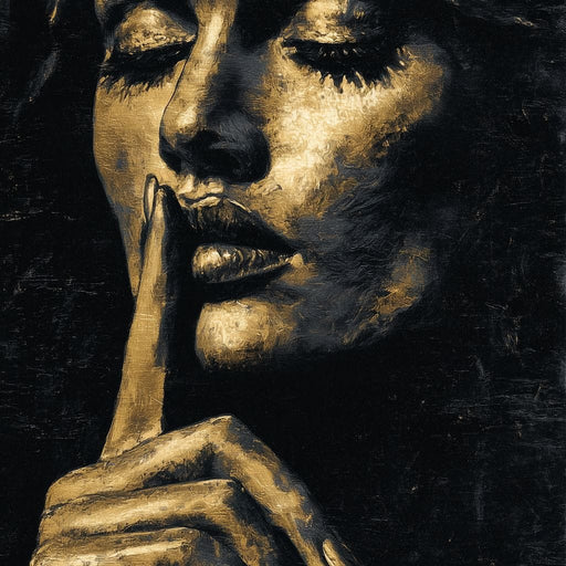 Golden Silence Portrait Muse Canvas Print