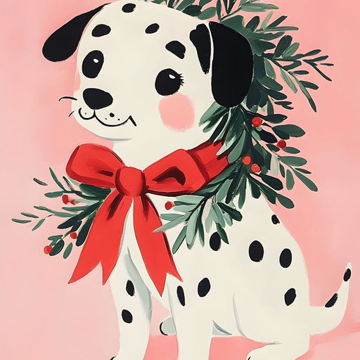 Festive Dalmatian Puppy Cheer Canvas Print