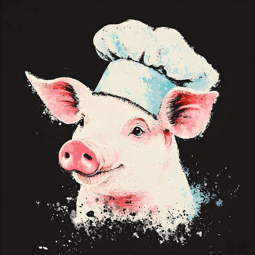 Cheerful Chef Piglet Canvas Print