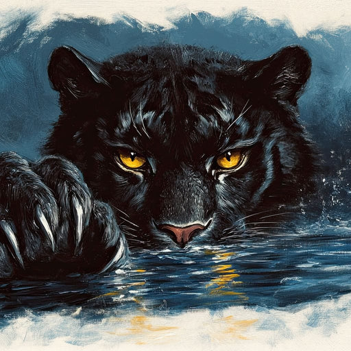 Panther's Luminous Gaze Canvas Print