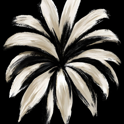 Monochrome Petals Reaching For Night Canvas Print