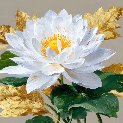 Golden Petals Lotus Elegance Canvas Print