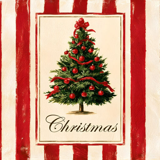 Holiday Tidings On Candy Cane Stripes Canvas Print