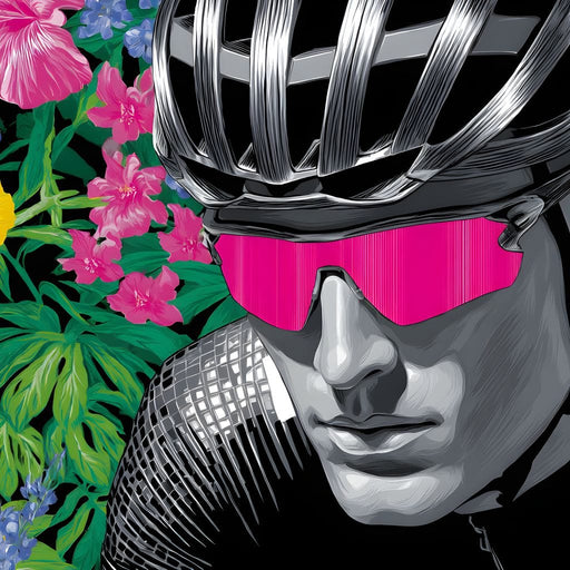 Floral Cyclist Momentum Ride Canvas Print