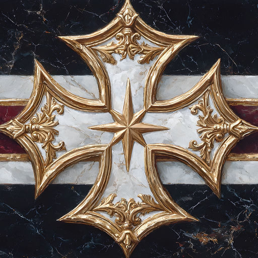 Golden Heritage Cross Emblem Canvas Print