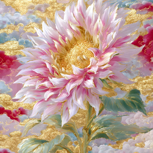 Golden Petals in Celestial Bloom Canvas Print