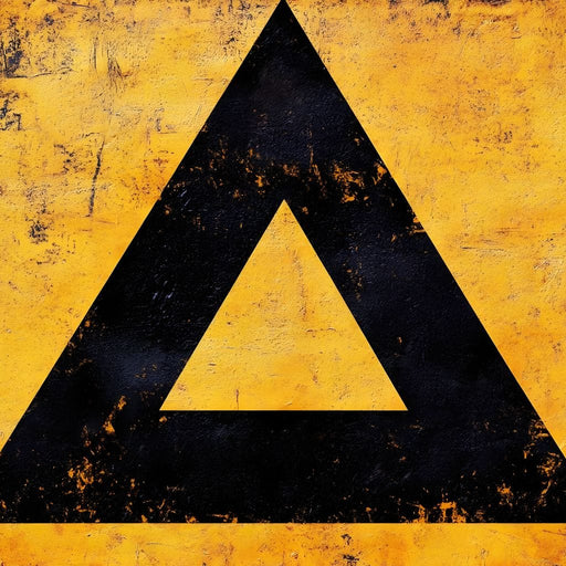 Yellow Grunge Triangle Signage Canvas Print