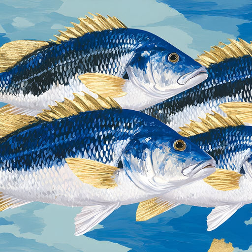 Golden Fins Ocean Quartet Canvas Print