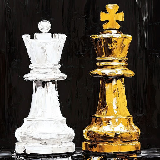 Regal Duel Monochrome Majesty Canvas Print