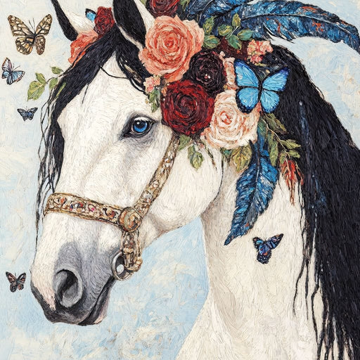 Majestic White Horse Harmony Canvas Print