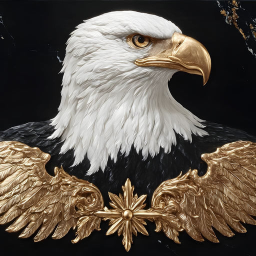 Golden Eagle Majesty Marble Canvas Print